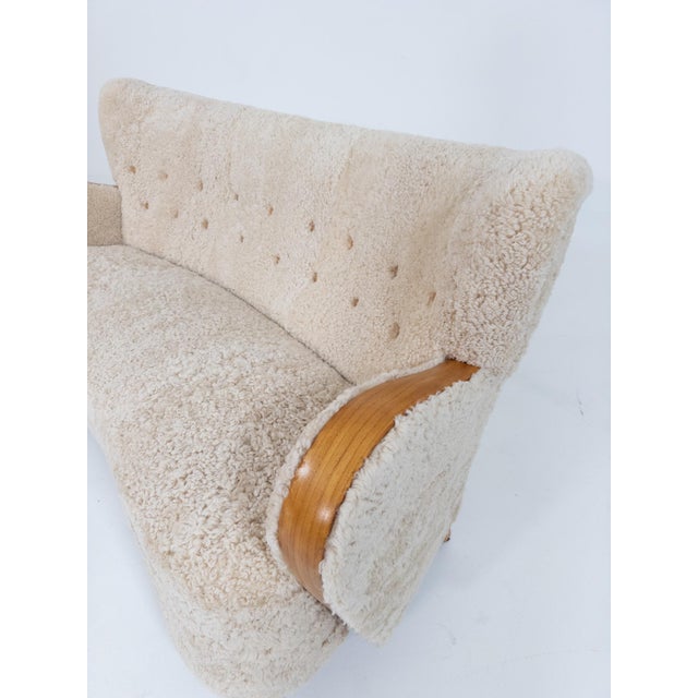 Swedish Modern Sheepskin Sofa, 1940s For Sale - Image 10 of 17