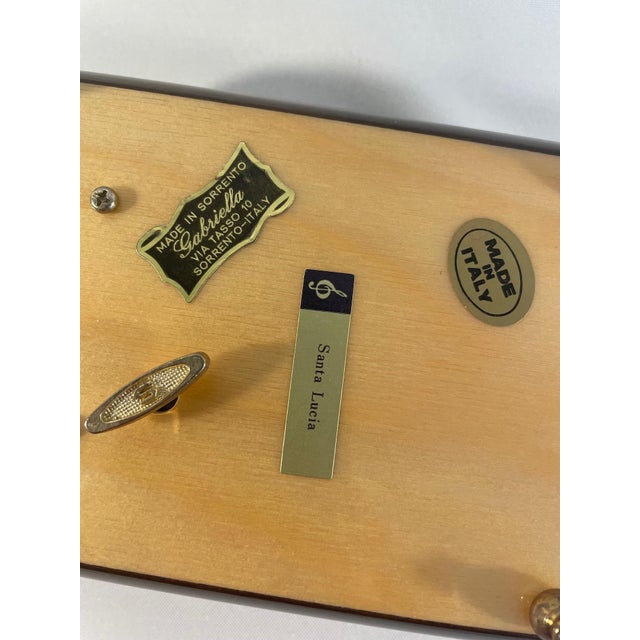 Late 20th Century Small Vintage Italian Marquetry Music Jewelry Box For Sale - Image 10 of 12