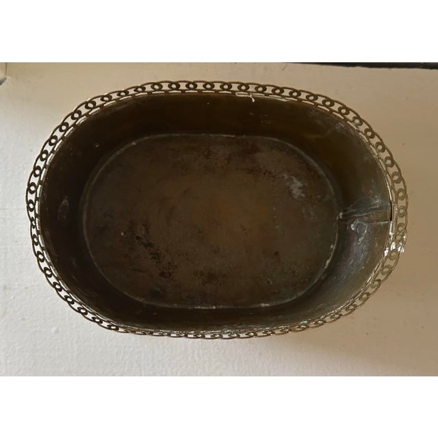 Mid 20th Century Vintage Brass Jardinière With Lion Handles and Paw Feet For Sale - Image 5 of 5