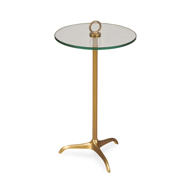 Transitional Wilton Brass Finished Metal Accent Table For Sale - Image 3 of 3