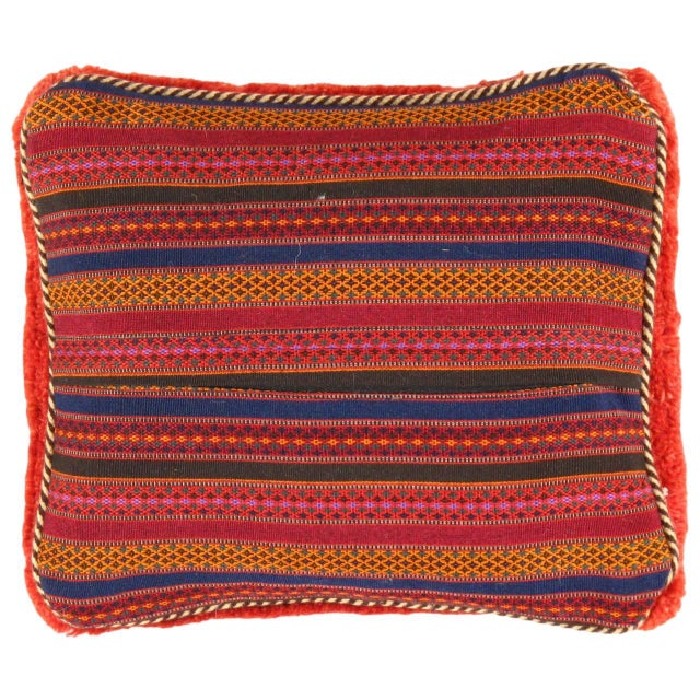 This Gabbeh pillow is made of high-quality LAMBS WOOL The piece was crafted with good workmanship. Gabbeh rugs are made by...