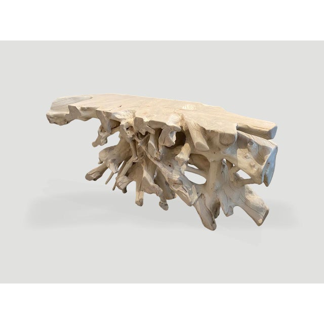 Andrianna Shamaris St. Barts Teak Wood Console For Sale - Image 10 of 18