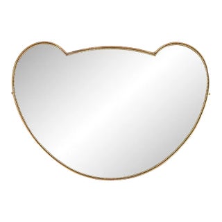 1950s Italian Brass Mirror For Sale