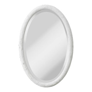 Ovation Oval Mirror in White For Sale