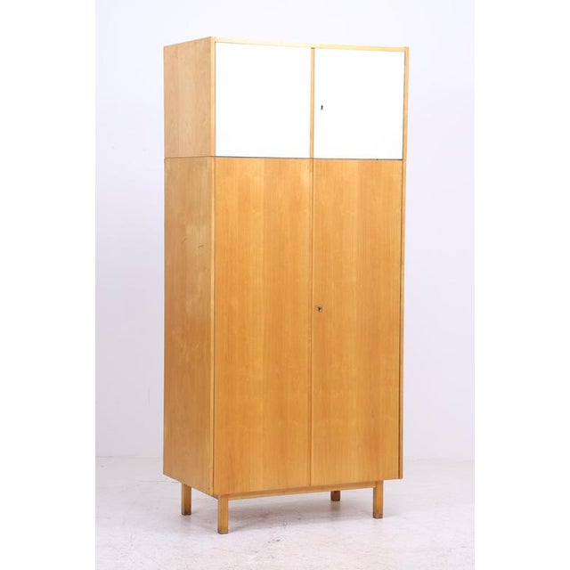 Vintage Wardrobe in Birch from Hellerau, 1960s For Sale - Image 4 of 17