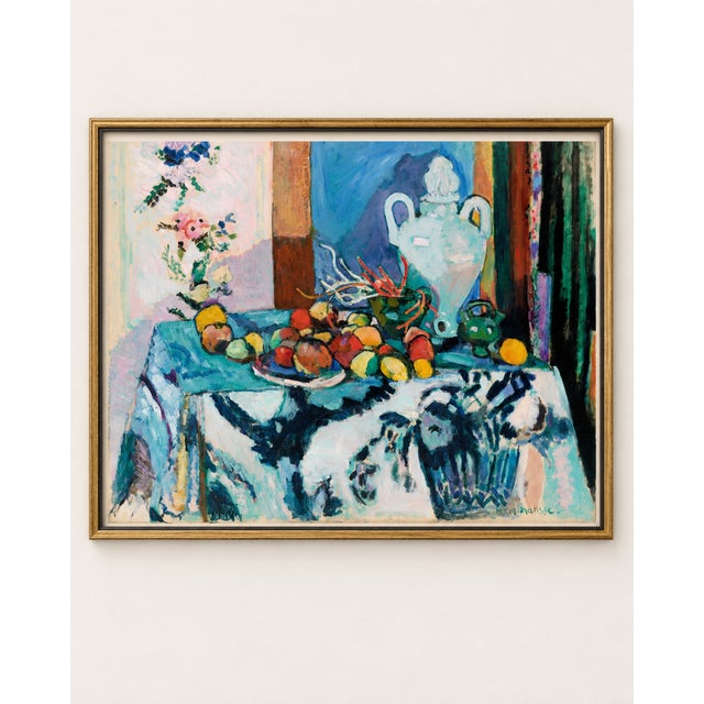 This colorful blue fruit still life art print reproduces Blue Still Life (Nature morte bleue), painted in 1907 by renowned...