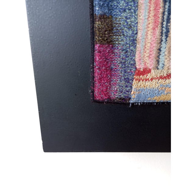 Blue Wool Tapestry with Wooden Frame by Ottavio Missoni, Italy, 1980s For Sale - Image 8 of 12