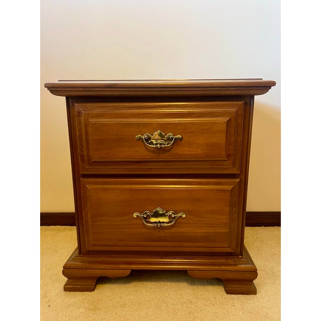 American 1970s Early American Maple Dresser and Nightstand For Sale - Image 3 of 4