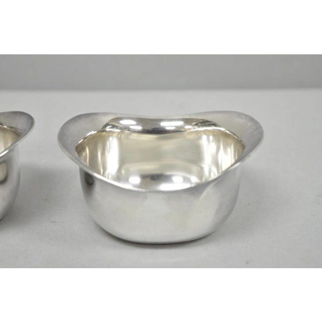 Vintage Carl Cohr Denmark Mid Century Modern Silver Plated Creamer & Sugar Bowl For Sale - Image 4 of 10