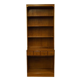 Ethan Allen Heirloom Nutmeg Maple Crp 30" Open Cabinet W. Bookcase Top 10-4011 / 10-4019 For Sale