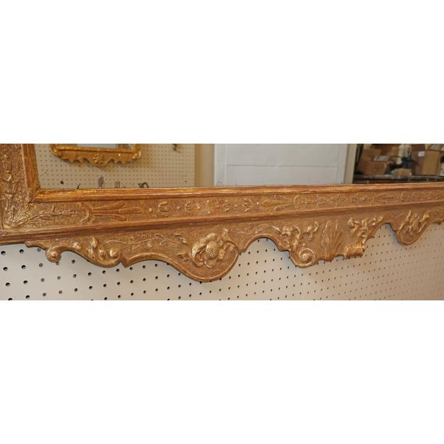Gold 18th Century French Regence Figural Gold Horizontal Mirror For Sale - Image 8 of 14