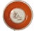 Circa 1940s Charles Arenfeldt Limoges Pastoral Cottages Orange With Gold Trim Plate For Sale - Image 11 of 11