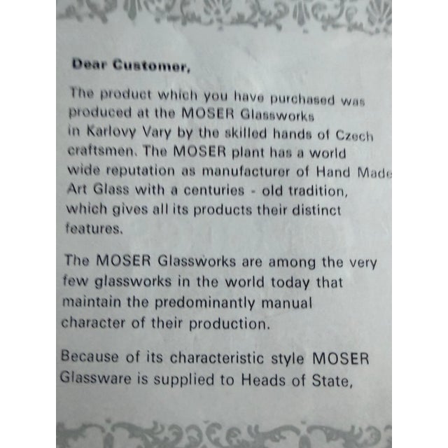 Glass Late 20th Century Moser Splendid Pattern Cordial Glasses With 24k Gold Trim. Approx. 4” Tall X 1-5/8” Diameter. Six (6) Glasses. For Sale - Image 7 of 10