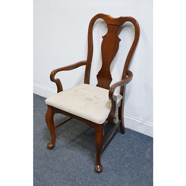 Bassett Bassett Furniture Solid Cherry Traditional Queen Anne Style Dining Arm Chair 4270-594 For Sale - Image 4 of 10
