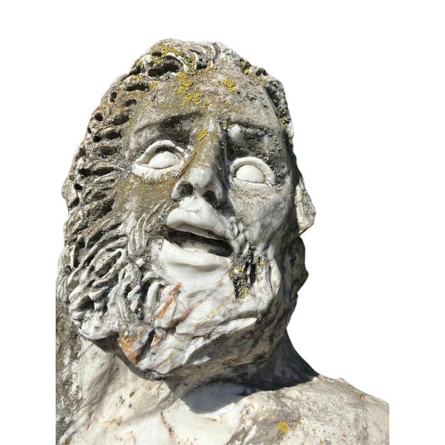 Sculpture Depicting a Male Bust, 1970s, White Carrara Calacatta Marble For Sale - Image 3 of 6