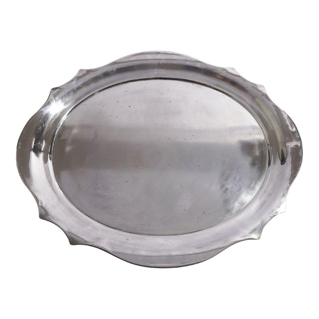 English Chippendale Shaped Polished Tin Tea Tray, C. 1830 For Sale