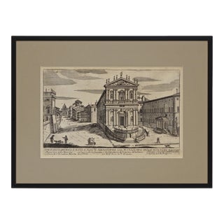 Antique Rome Architecture Engraving M G Rossi Angelicum San Sisto Nuovo Church Framed For Sale