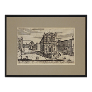 Antique Rome Architecture Engraving M G Rossi Angelicum San Sisto Nuovo Church Framed