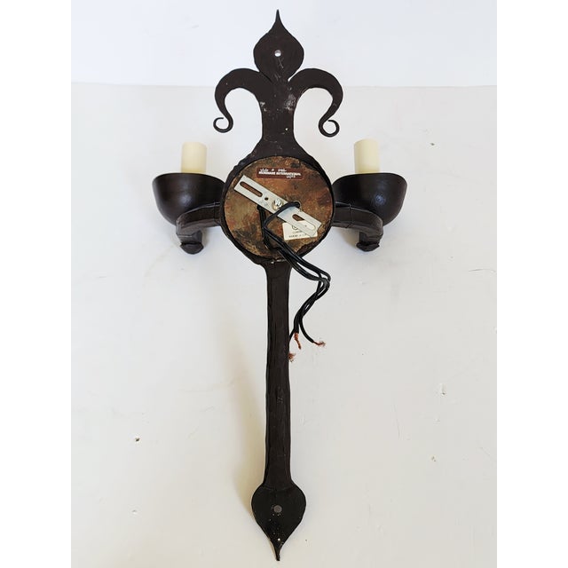 Ironware International Inc. Athena Wrought Iron Wall Sconces-a Pair For Sale In New York - Image 6 of 14