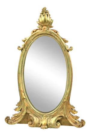 Antique Hand Carved Wood Table or Wall Mirror