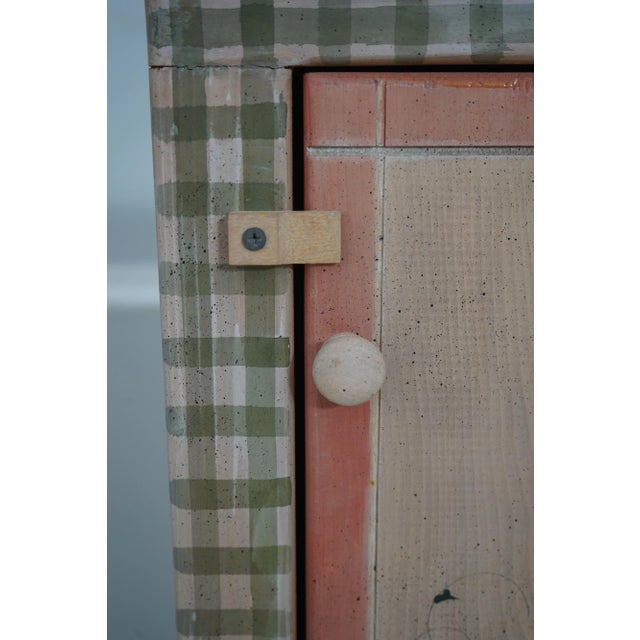 Country Style Hand Painted 2 Door Cupboard Cabinet For Sale - Image 9 of 12