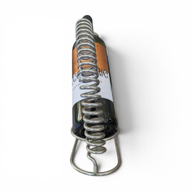 Vintage Postmodern Industrial Coiled Wine Bottle Holder Stand For Sale - Image 9 of 16