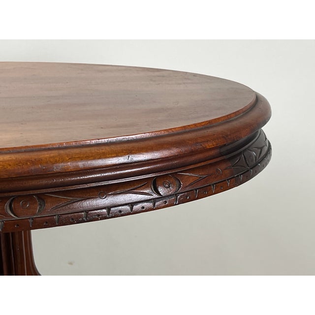 Antique Victorian Walnut Lamp Stand C. Late 19th Century For Sale - Image 4 of 8