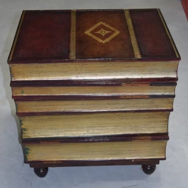 Maitland - Smith Maitland-Smith Figural Stacked Books Library Office End Table For Sale - Image 4 of 11
