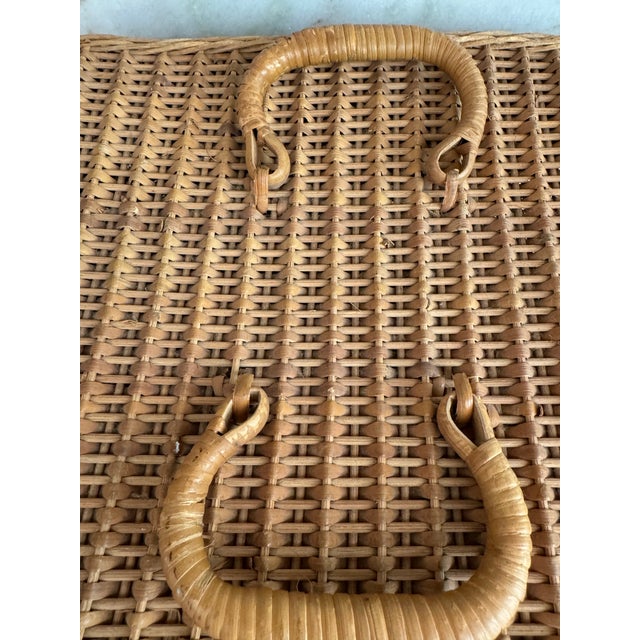 Antique French Rattan Trunk For Sale - Image 4 of 10