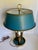 Metal Vintage French Empire Revival Blue Tole and Brass Bouillotte Lamp For Sale - Image 7 of 14