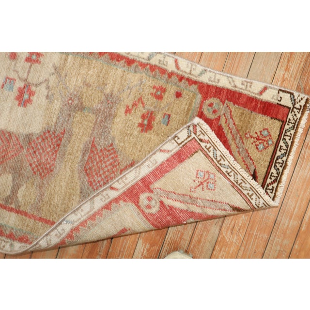 Mid 20th Century Turkish Deer Pictorial Figurative Rug - 1'10" x 3'2" For Sale - Image 4 of 6