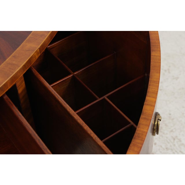 Wood Maitland Smith Flame Mahogany Banded Demilune Sideboard For Sale - Image 7 of 18