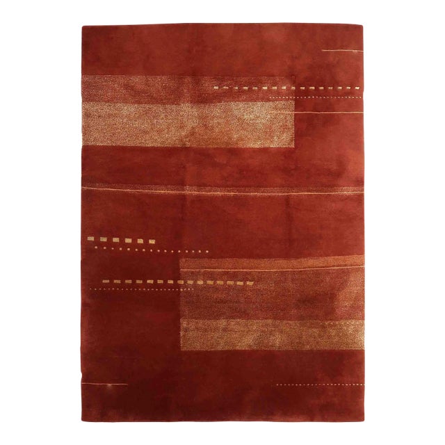 1970s Handmade Vintage Tibetan Khaden Rug 5.6' X 7.8' For Sale