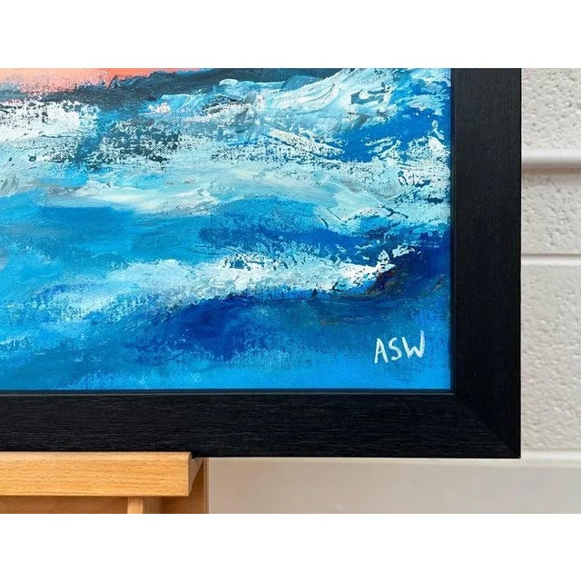 Orange & Blue Abstract English Moorland Landscape Earthy Colours Contemporary British Artist For Sale - Image 10 of 12