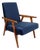 Vintage Loft Armchair in Navy Blue Velvet, 1970s For Sale