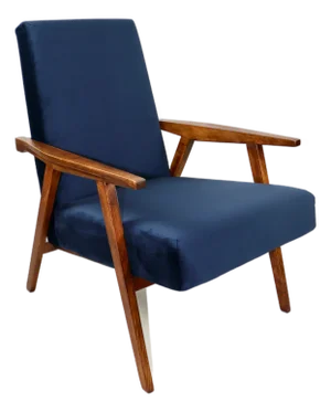 Vintage Loft Armchair in Navy Blue Velvet, 1970s