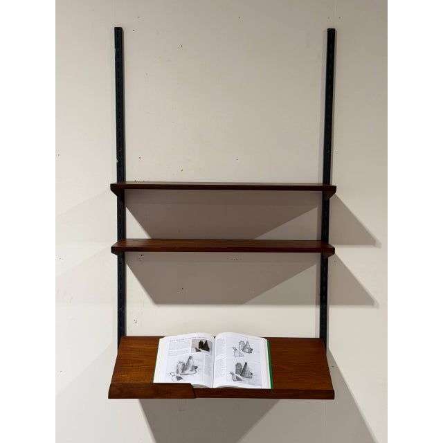 Mid-Century Modern Teak Wall Unit With 3 Shelves Danish Mid-Century Modern For Sale - Image 3 of 14