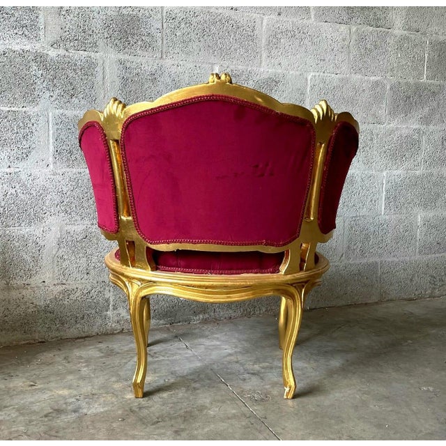 Bring classic French elegance into your home with this exquisite Romantic-style bergere wing chair. Fully refinished and...