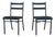 Pair of Jacques Adnet Distressed Green Leather & Black Metal Dining Chairs, France 1950s For Sale