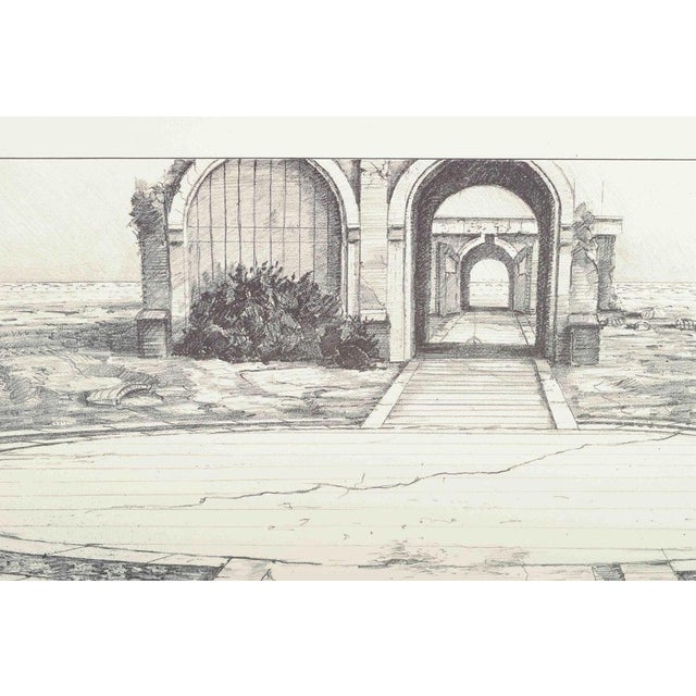Modern René Tancula, Composition with Architectural Motif, Etching on Paper For Sale - Image 3 of 7