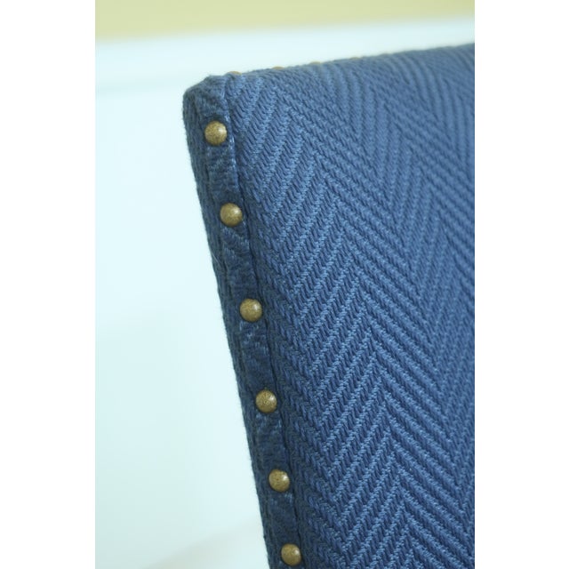 Set of 4 Ethan Allen Blue Upholstered Dining Chairs Chairish