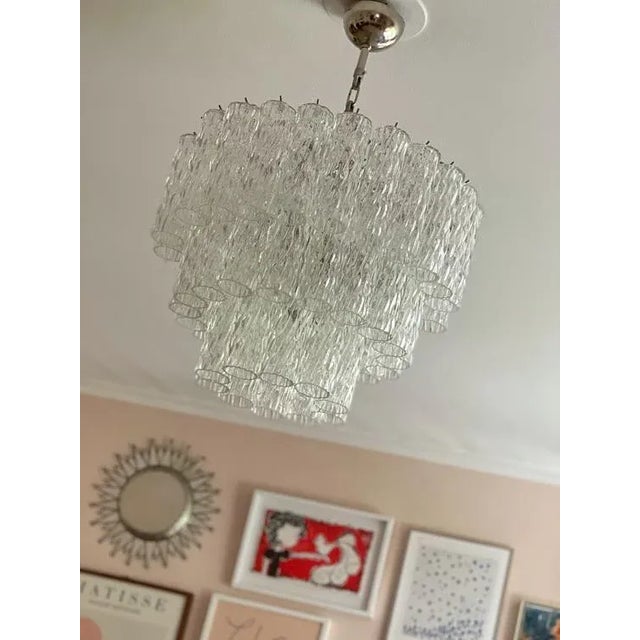 Murano Glass Cylinder Chandelier For Sale - Image 4 of 10