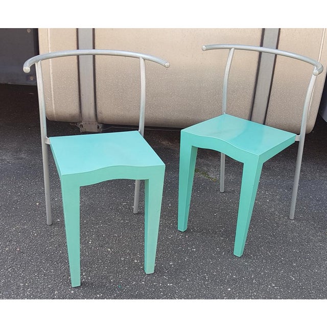 1990s Turquoise Dr. Glob Chair by Philippe Starck for Kartell, 1988, Set of 2 For Sale - Image 5 of 5