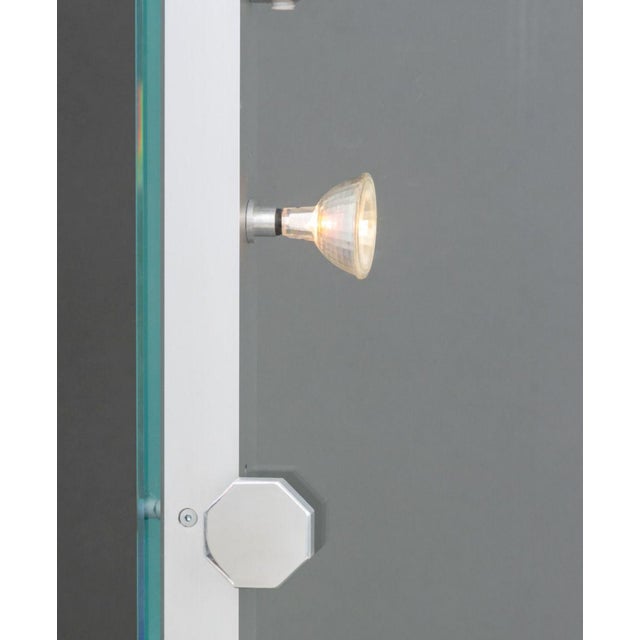 Metal Modern Metal & Glass Illuminated Display Shelf For Sale - Image 7 of 14