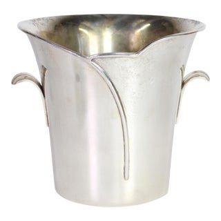 1980s Post Art Nouveau Godinger Silver Plated Ice Bucket For Sale