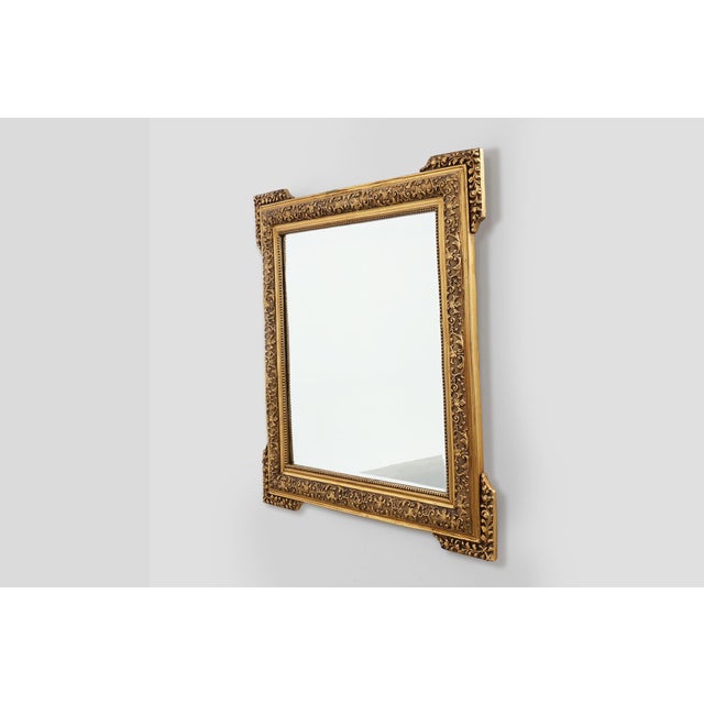 Baroque 20th Century Baroque Square Giltwood Mirror, 1950s For Sale - Image 3 of 12