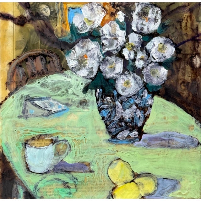 Expressionist Still Life Encaustic Painting Hartman For Sale