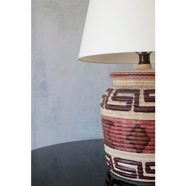 Mid 20th Century 1970s Bohemian Ceramic Table Lamp, Southwestern Design For Sale - Image 5 of 7