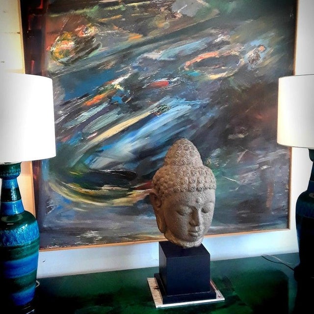 Abstract Acrylic Painting on Canvas by Warren Fischer ‘American, 1943-2001’ For Sale - Image 11 of 14