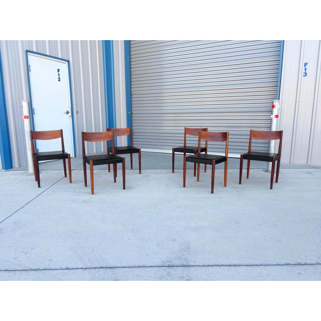 Wood 1960s Danish Modern Teak Dining Set of 7 For Sale - Image 7 of 18